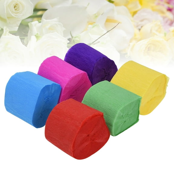 Clispeed 6Pcs Assorted Color Crepe Paper Rolls for Wedding and Party Decorations