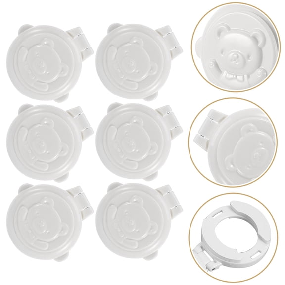 Clispeed 6pcs Child Proof Stove Guard Plastic White for Families and Household Appliances