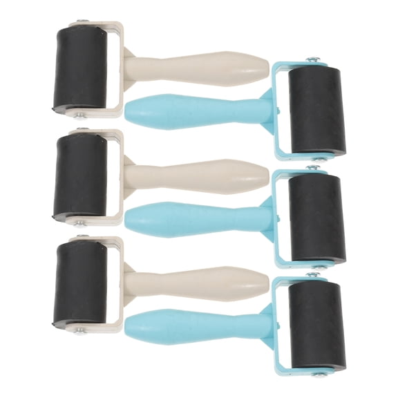Clispeed 6Pcs Professional Printing Glue Rollers Made of Sturdy Rubber and Plastic for Art Craft Projects