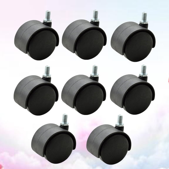 Clispeed Office Furniture Casters Black Swivel Universal Fit for Home Use 8Pcs