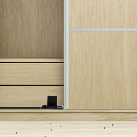 Clispeed 8Pcs Sliding Door Guides ABS L Shaped for Bypass Doors