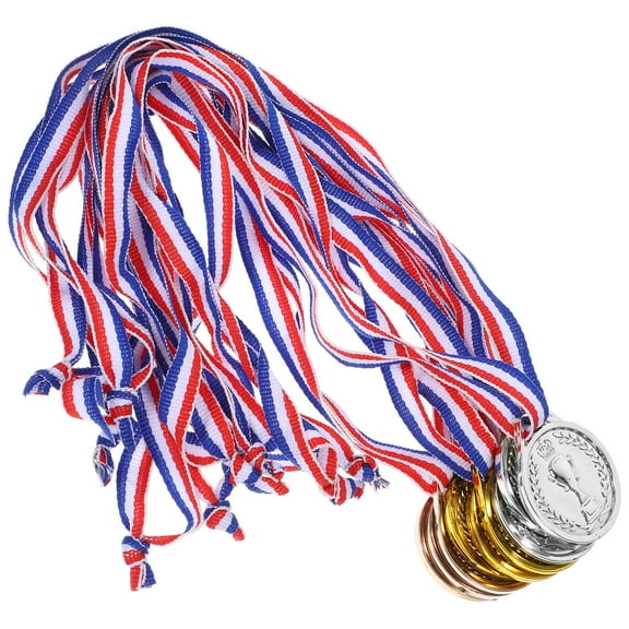 Clispeed 9Pcs Assorted Color Competition Medals with Smooth Edges Ideal for Games and Sports Prize Decor