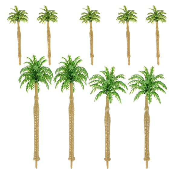 Clispeed Green Plastic Coconut Trees for Architectural Sand Table Models 9Pcs