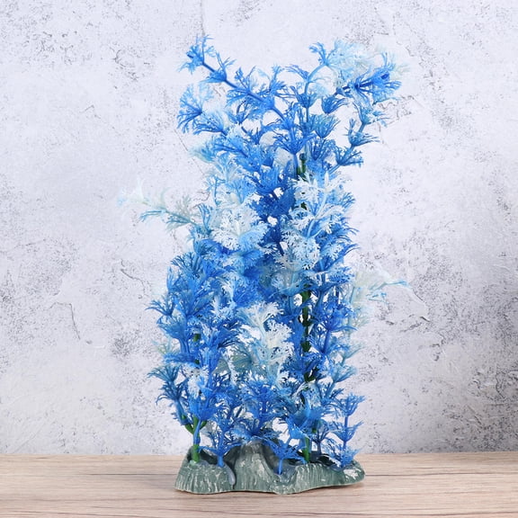 Clispeed Blue Artificial Aquatic Plants Durable Plastic Simulation Water Grass for Fish Tank Decoration