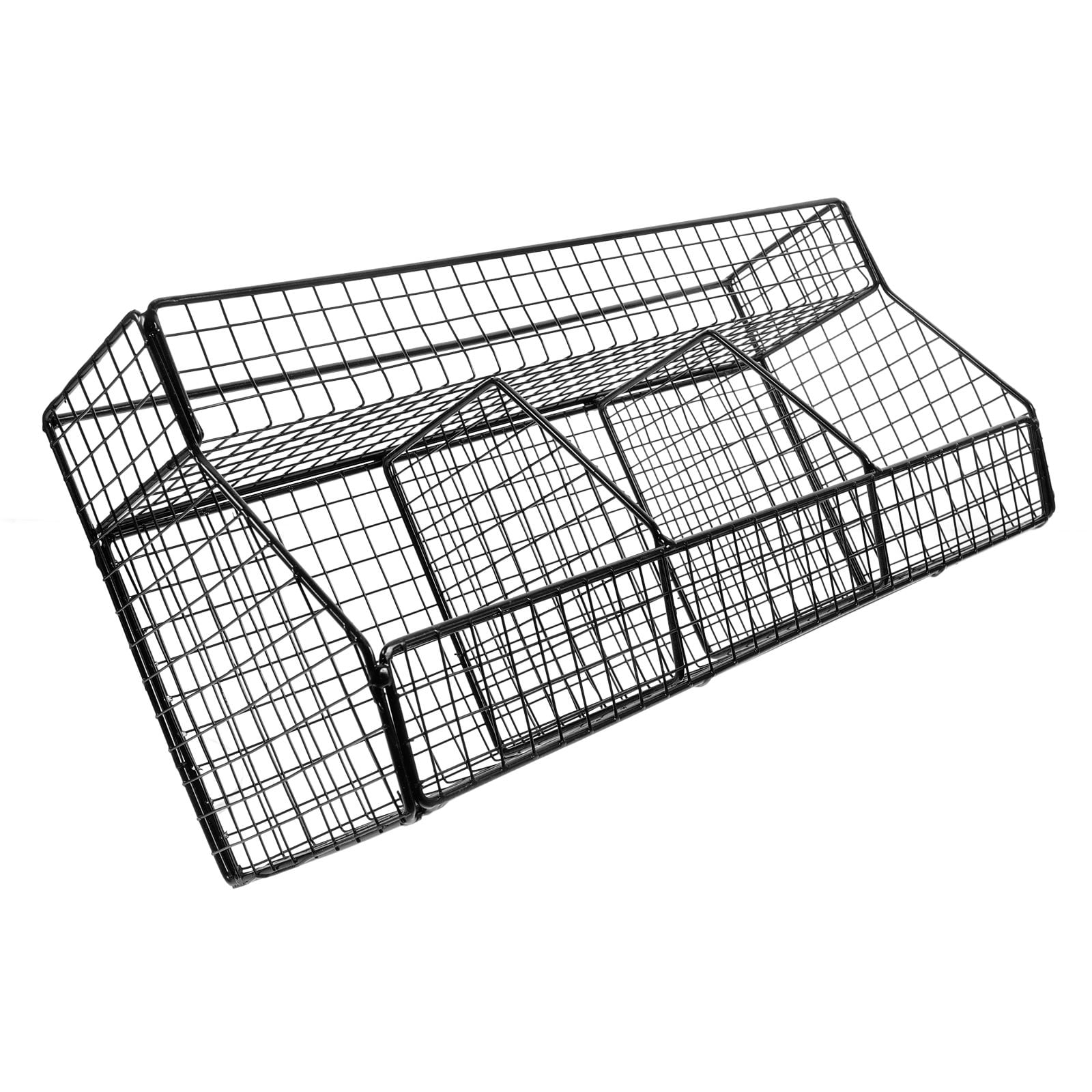 Clispeed Black Stainless Steel Kitchen Wall Basket Organizer for Space Saving and Efficient Storage