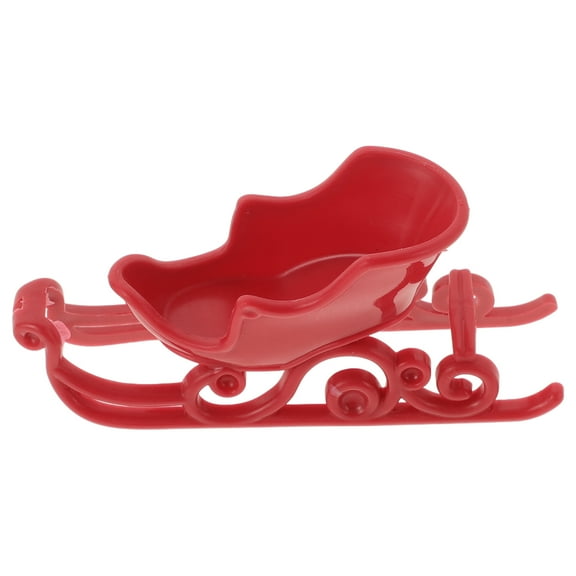 Clispeed Christmas Sleigh Table Centerpiece in Red Metal for Holiday Decoration