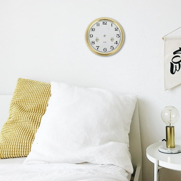 Clispeed Round Clock Face Replacement Insert in Golden for Wall Clocks with Accurate Timing