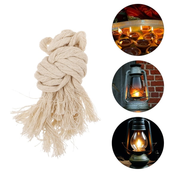 Clispeed 8Pcs Portable Hemp Rope Wick Supplies for Oil Lamps and Lanterns