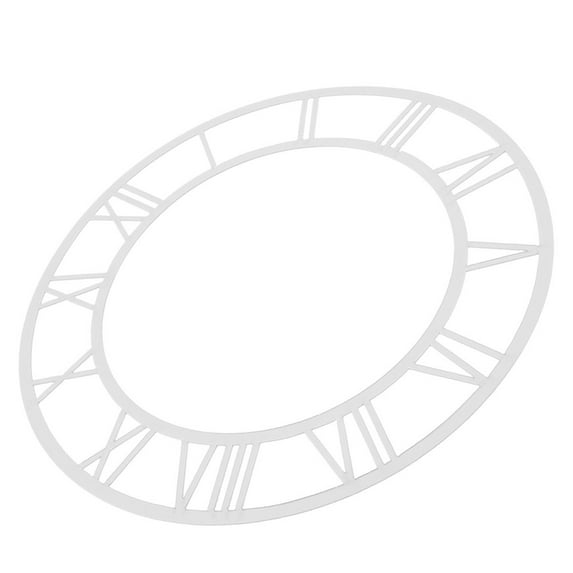 Clispeed DIY Clock Dial Silver Mirror Material Roman Numerals Hanging Clock Homeowners 1Set