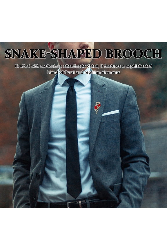 Snake Shaped Brooch, Multi-Color, Alloy and Rhinestone, Durable and Stylish Decor