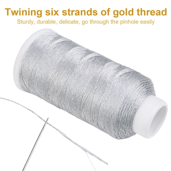 Clispeed Hand Sewing Thread Spool of Nylon Silver for Quilting Crafts 1Pcs