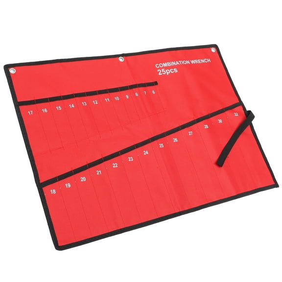 Clispeed Red Electrician Storage Pouch Lightweight Canvas Tool Roll for Repair Utility