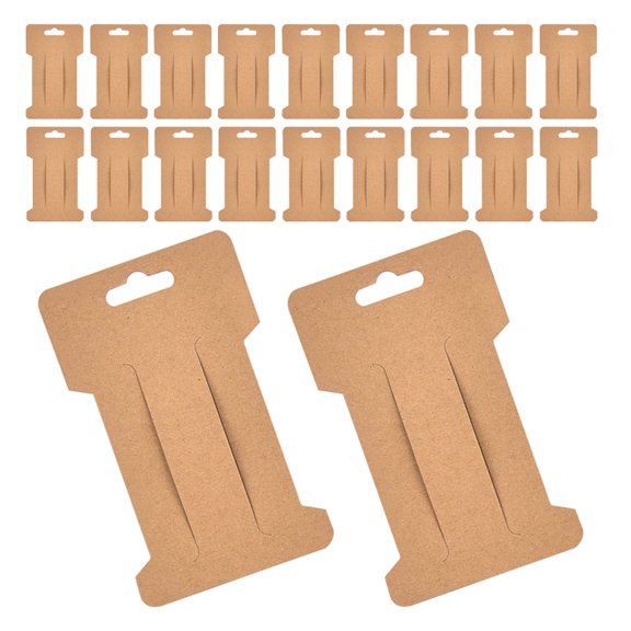 Clispeed Chocolate Kraft Paper Hair Clip Display Cards for Jewelry 100Pcs