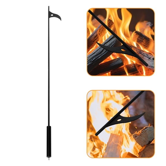 Clispeed Convenient Steel Fireplace Poker with Ergonomic Handle for Fire Pit Accessories