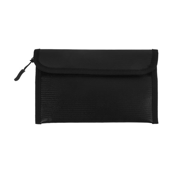 Clispeed Zippered Document File Folder Bag Fireproof Bag for Documents Black 1Pack