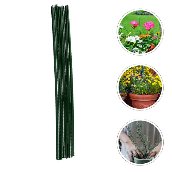 Clispeed 50Pcs Green Iron Garden Plant Rods for Tomato and Climbing Plant Support