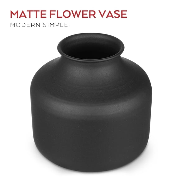 Clispeed Matte Black Flower Vase for Decoration Modern Simple Design Suitable for Home Office 10.5 inches