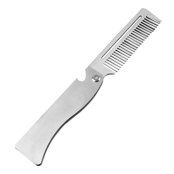 Clispeed Portable Stainless Steel Pocket Comb for Men Folding Beard and Mustache Grooming Tool