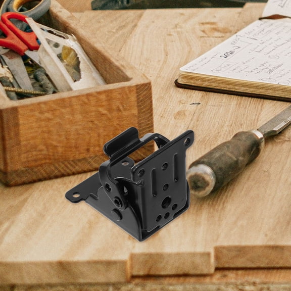 Clispeed Invisible Locking Hinge for Folding Table Legs Black Metal for Versatile Furniture Use
