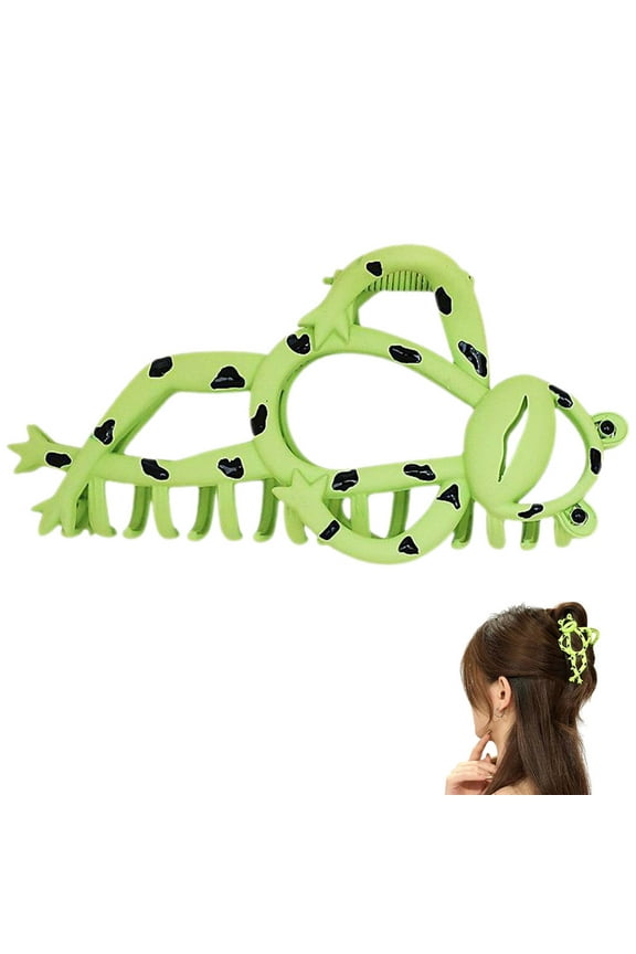 Frog Shape Claw Clip 1Pcs Green Alloy Hair Catching Accessory For Various Occasions