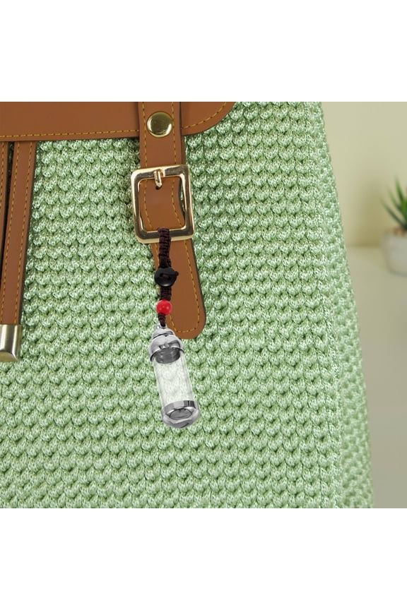 Glass Vial Keychain Glass Stainless Steel 1Pack