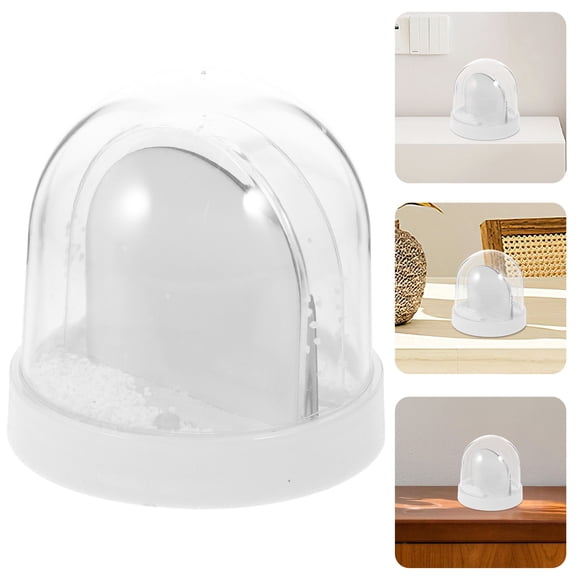Clispeed White Snow Globe Picture Frame with Photo Insert for DIY Cake Decoration
