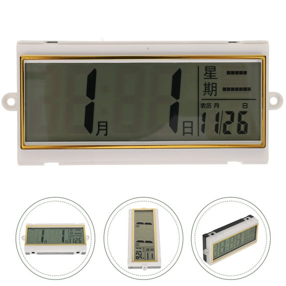 Clispeed Large Digital Calendar Clock with Lunar Calendar Temperature Display for Wall Decoration