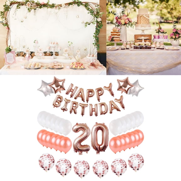 Clispeed Beautiful Balloons Golden Latex and Aluminum for Party Gathering Decoration