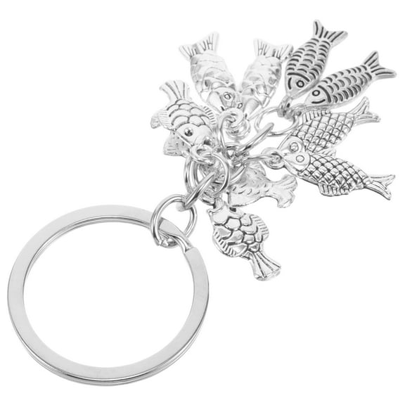 Clispeed Fish Pendant Keychain Set, Zinc Alloy Key Accessory for Keys and Bags, 1 Piece