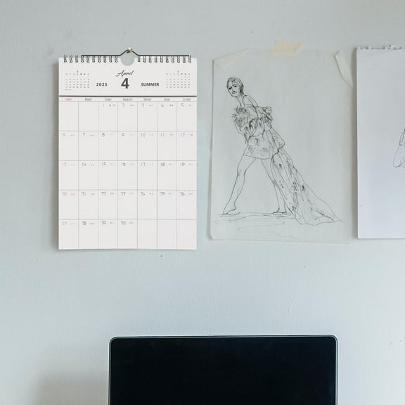 Clispeed Home Hanging Wall Calendar Paper Material with Clear Monthly Layout and Decorative Features