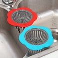 thumbnail image 1 of Clispeed Kitchen Flower Shape Sink Drain Plastic Sink Strainer Red 1Pcs, 1 of 8