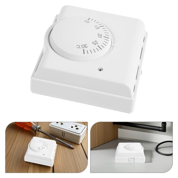 Clispeed Plated Silver Mechanical Thermostat for Heating and Cooling Hvac Systems Space Saving Design for Home