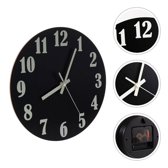 Clispeed Wooden Desktop Clock, Clear , Decorative Bedside Table Clock for Bedroom, Office, Living Room