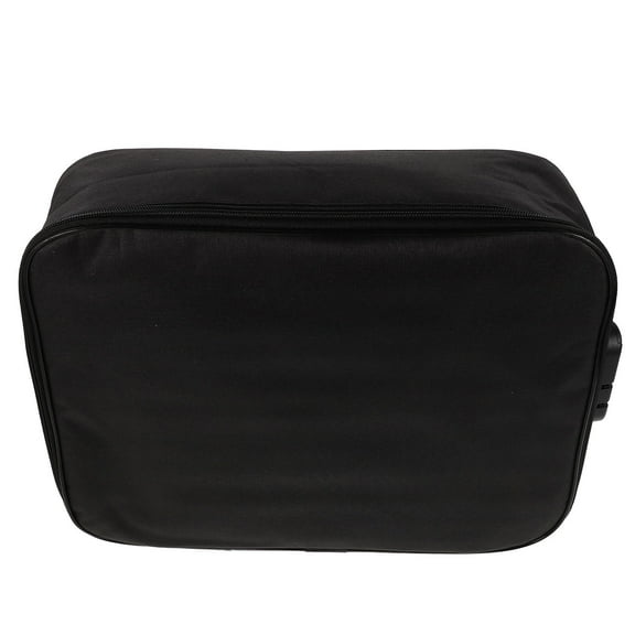 Clispeed Portable Lockable Box for Documents Black Oxford Cloth Travel Essential Organizer