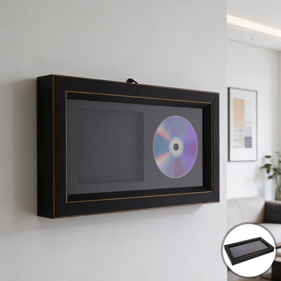 Clispeed Music Cd Display Frame Wall Mount with Solid Protection and Changeable Design