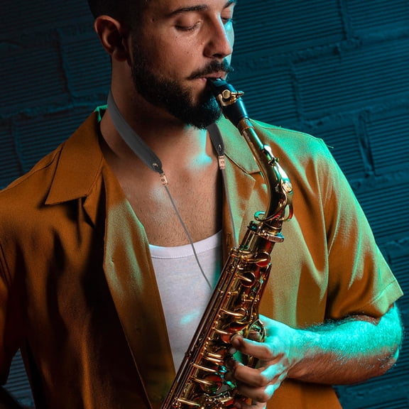 Clispeed Black Adjustable Saxophone Neck Strap for Alto, Tenor, Baritone & Soprano Saxophones with Comfortable Fit