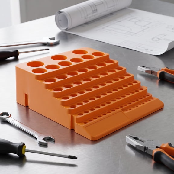 Clispeed Space Saving Orange Drill Bit Storage Rack for Various Size Tool Holders