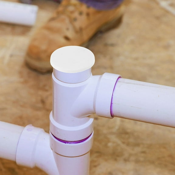 Clispeed PVC Pipe End Cap Protective Plug White Sturdy Drain Plug for Pipes