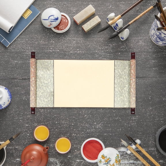 Clispeed Chinese Style Antique Rice Paper Calligraphy Scroll Multi Rice Paper 1Pack for Traditional Chinese Art