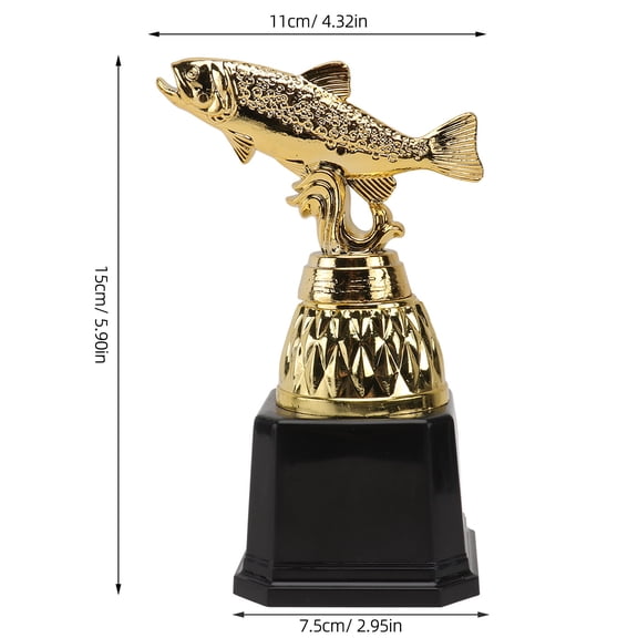 Clispeed Durable Plastic Trophy, Multi-Color Fish Design, Ideal for Awarding Winners