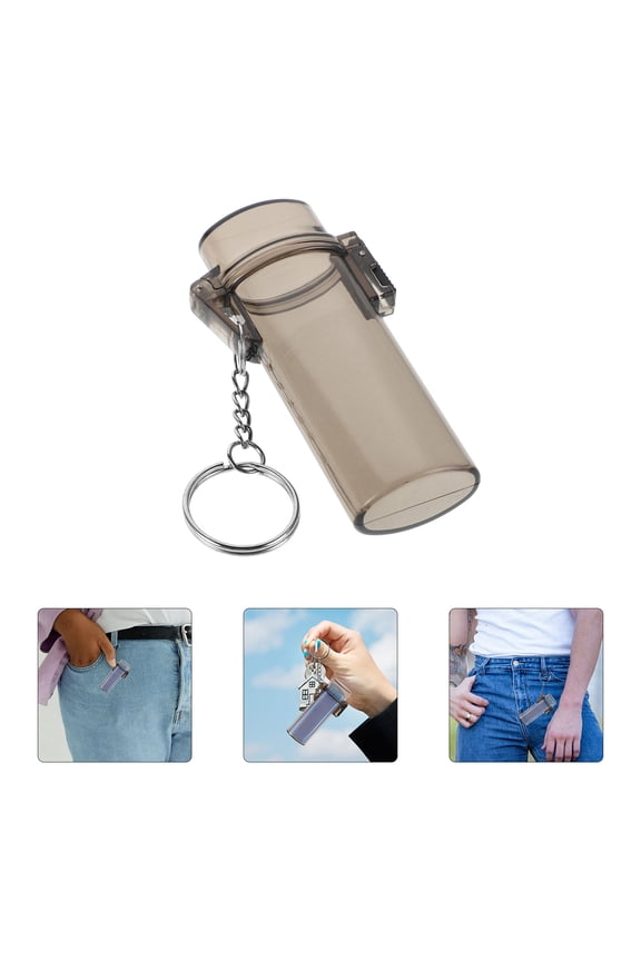 Stylish Black Protective Lighter Case with Keychain for Outdoor Use