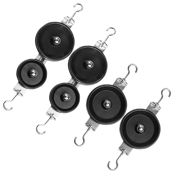 Clispeed 4Pcs Black Pulley Block for School Science Physics Demonstration and Experiment Projects