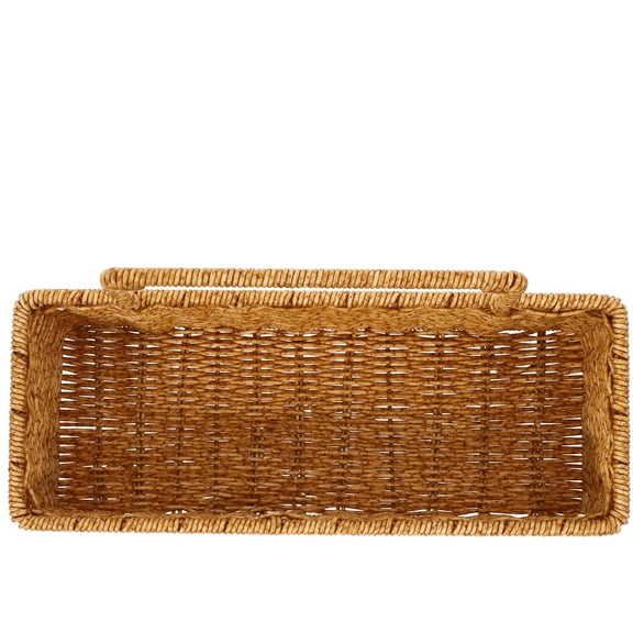 Clispeed Hanging Vegetable Basket Khaki Woven Storage Organizer Space Saving Kitchen Holder