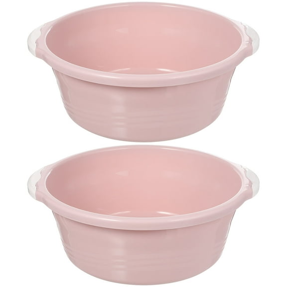 Clispeed 2Pcs Fashion Bucket Washbasins Pink Plastic Multipurpose Basins for Home Use