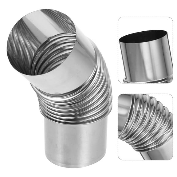 Clispeed 90 Degree Elbow Stove Connector Stainless Steel Flue Extension for Chimney
