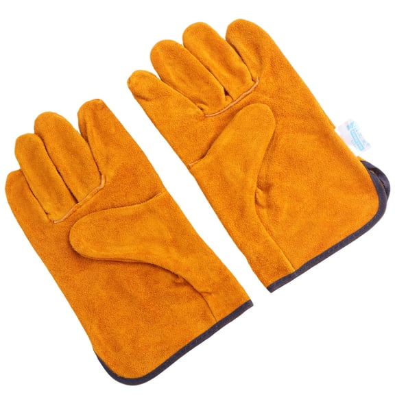 Clispeed Work Gloves Orange Breathable Sweat-Absorb Anti-Scald for Welding Barbecue Gardening 1Pair