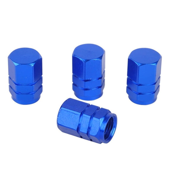 Clispeed 4Pcs Blue Aluminum Bike Tire Valve Caps for Cars Motorcycles