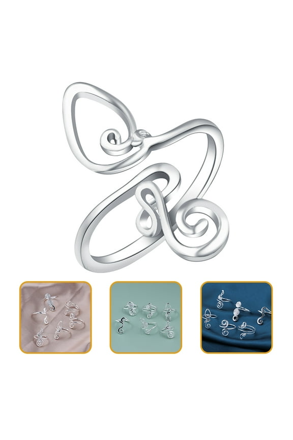 Toe Rings for Women Alloy Silver 1Pack Bohemian Open Rings Comfortable to Wear