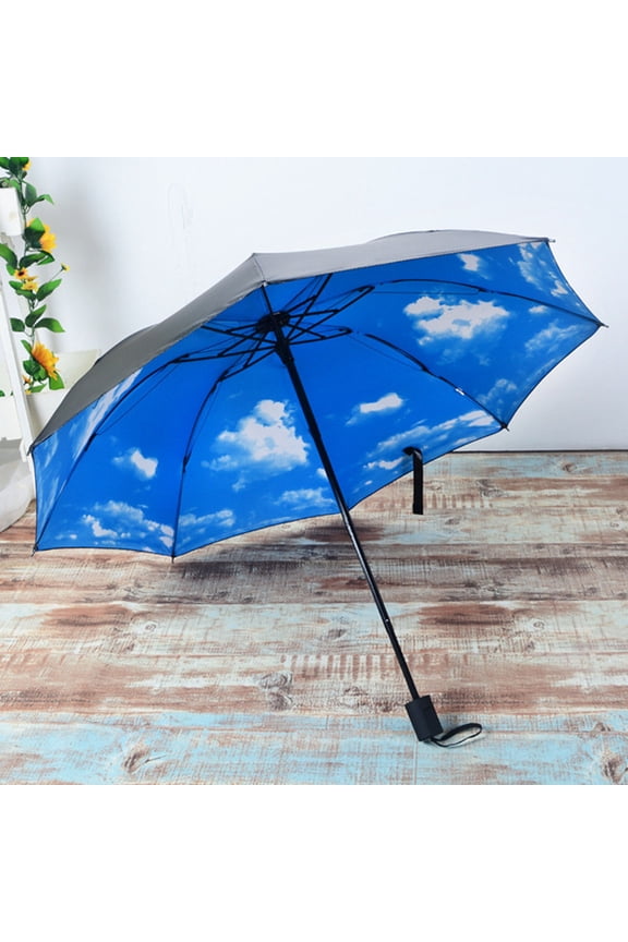 Sky and Cloud Pattern Foldable Umbrella for Anti Uv Rain Use