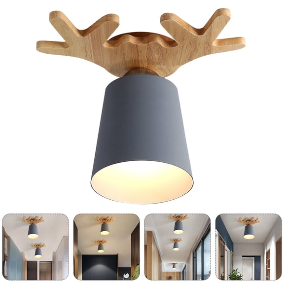 Clispeed Grey Ceiling Light Home Lamp Decor with Unique Antler Style for Elegant Interior